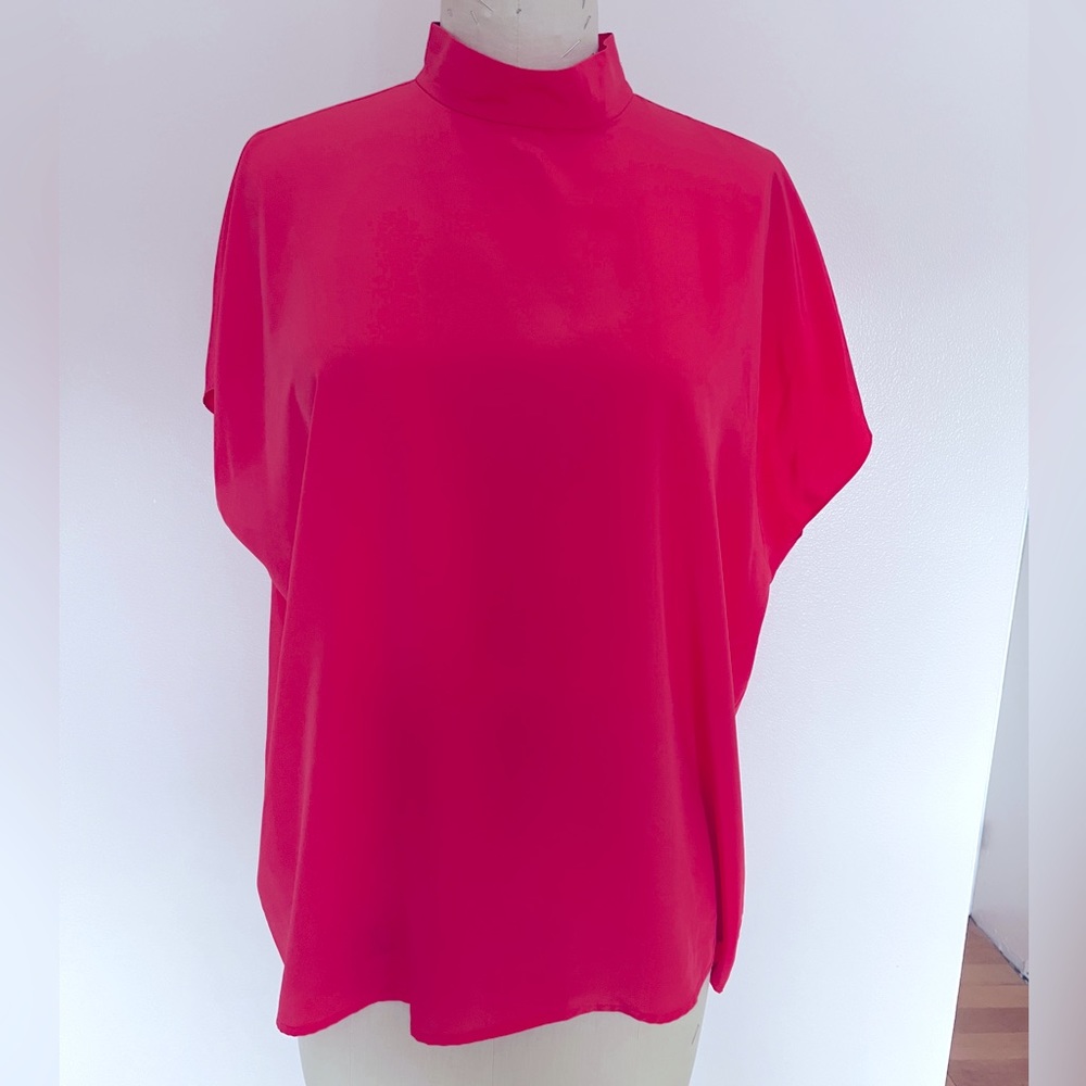 VTG Anne Klein coral coloured cap sleeve blouse